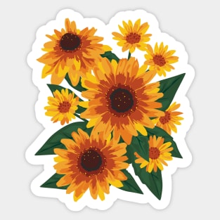 Autumn Flowers. Rudbeckia Sticker